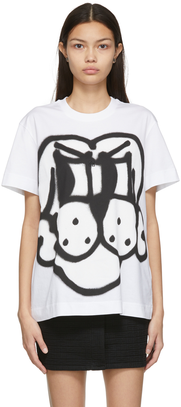 Givenchy White Chito Edition Dog Print T-Shirt