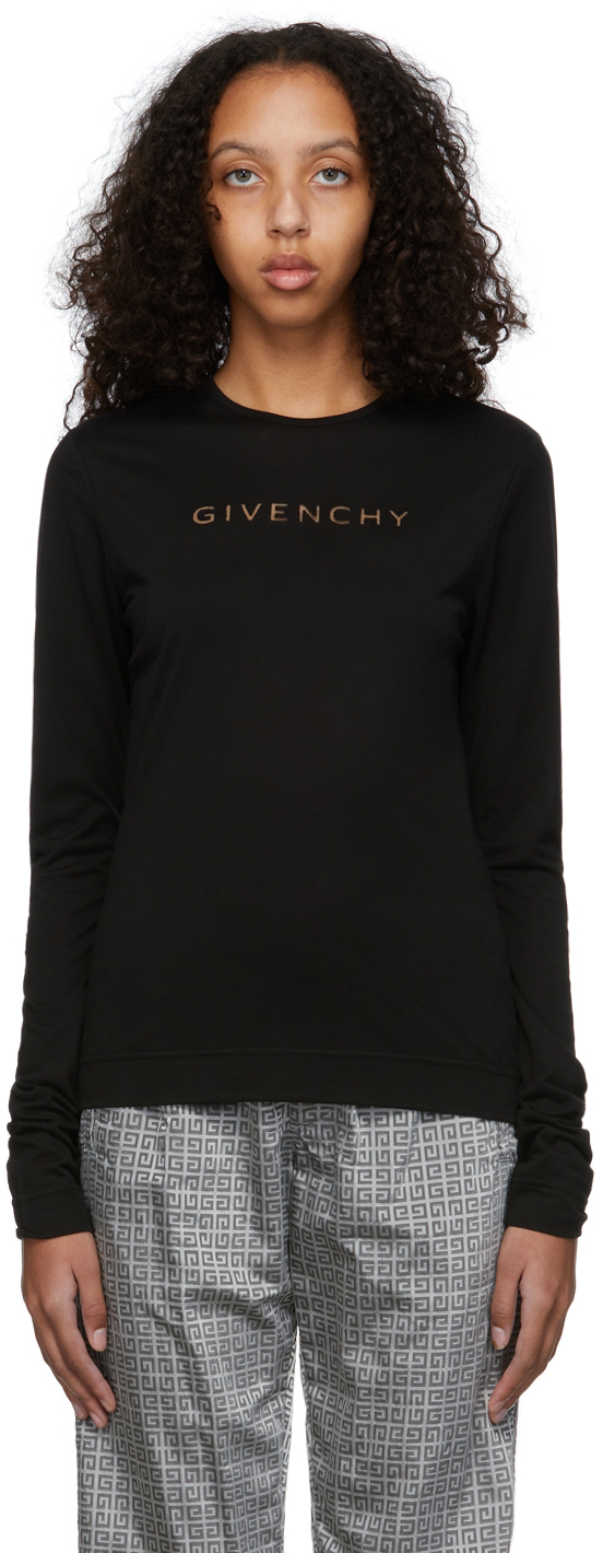 Givenchy Black 4G Devoured Second Skin Long Sleeve T-Shirt