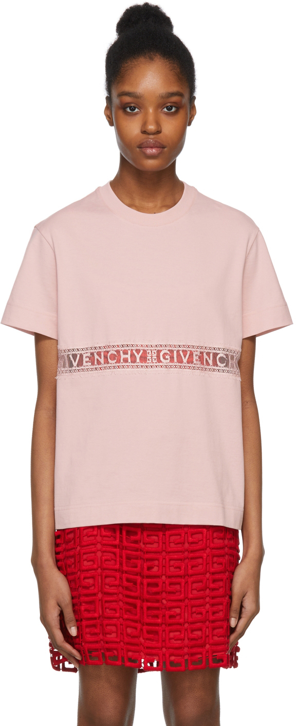 Givenchy Pink Lace Insert T-Shirt