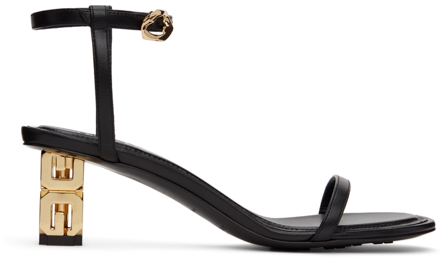 Givenchy: Black G Cube Heeled Sandals | SSENSE Canada