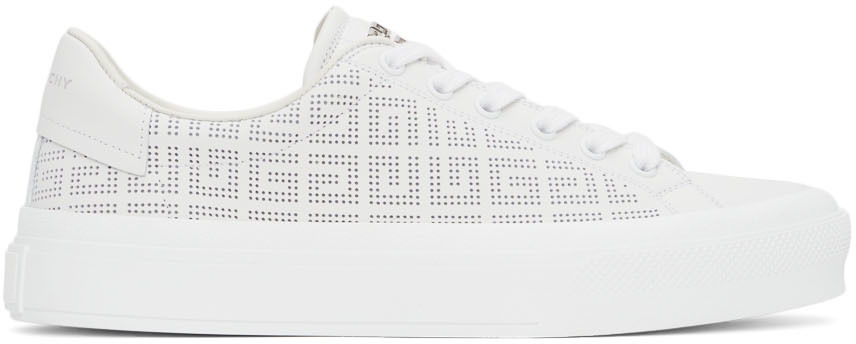 Givenchy White 4G Perforated Sneakers
