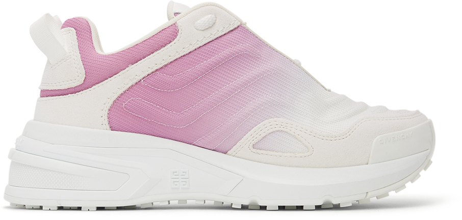 Givenchy: White  Pink GIV 1 Light Runner Sneakers | SSENSE