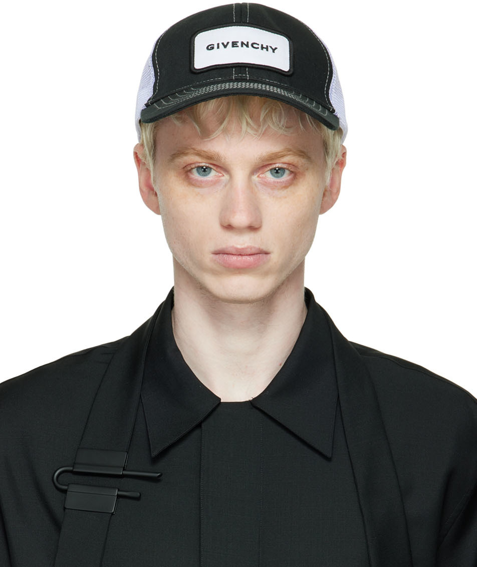 Givenchy: Black & White Trucker Cap | SSENSE