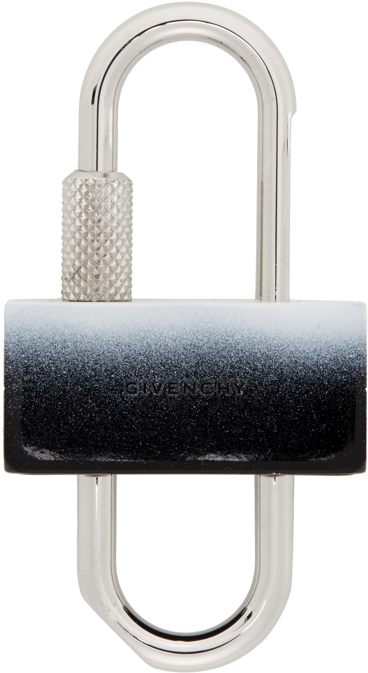 Givenchy Black & White U Padlock Keychain
