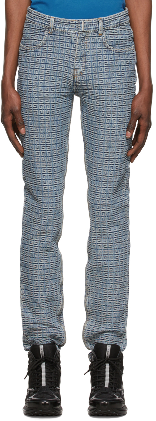 Givenchy: Blue 4G Jeans | SSENSE