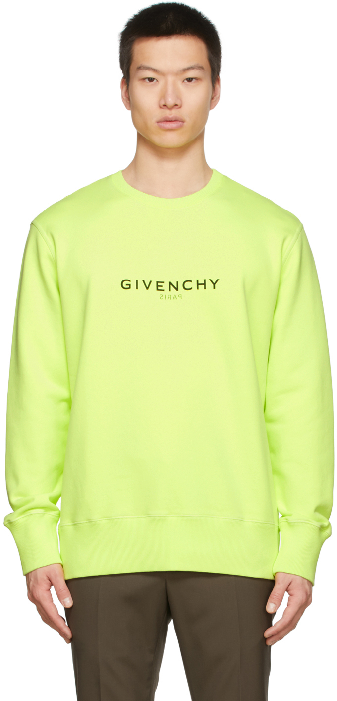 Givenchy: Yellow Reverse Print Sweatshirt | SSENSE