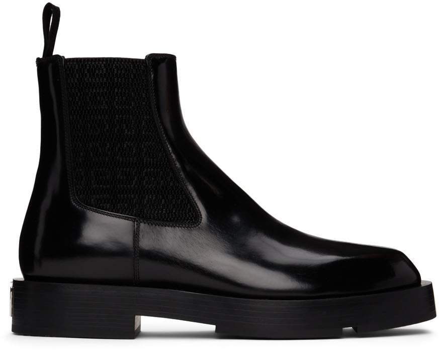 Givenchy Black Squared Low Chelsea Boots