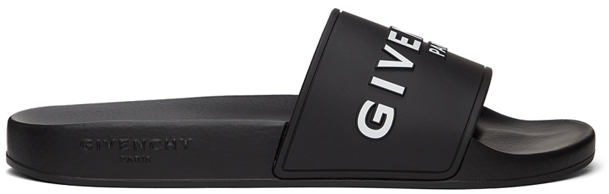 Repressalier Rædsel At sige sandheden Givenchy: Black Givenchy Paris Flat Sandals | SSENSE