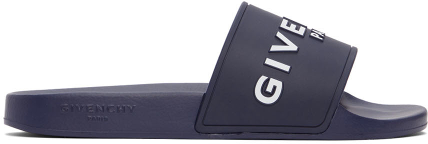 Givenchy Navy Givenchy Paris Flat Sandals