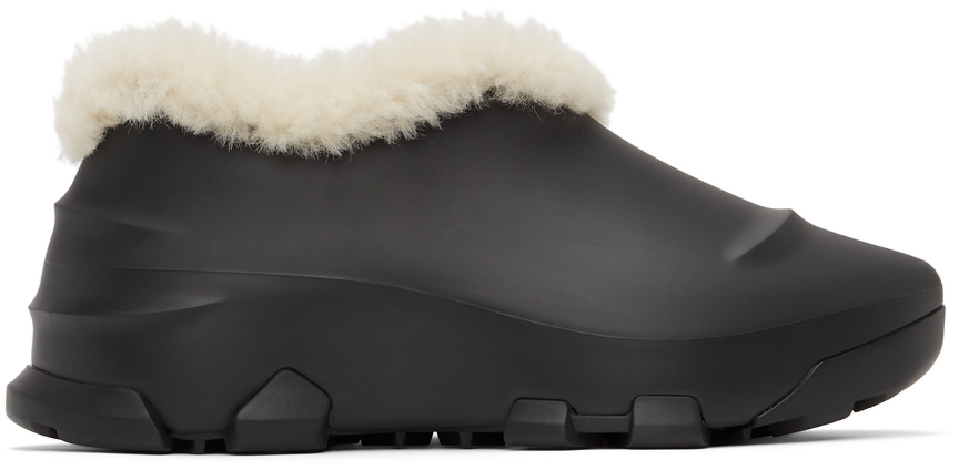 Givenchy Black Shearling Monumental Mallow Sneakers