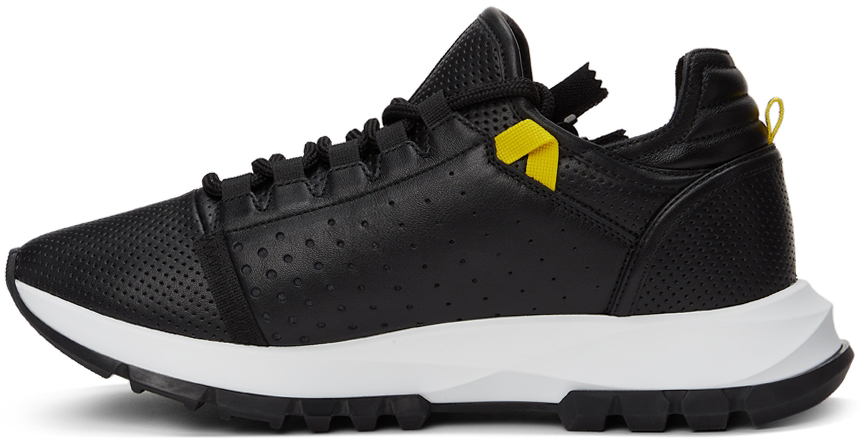 Givenchy Black Perforated Leather Spectre Runner Zip Low Sneakers