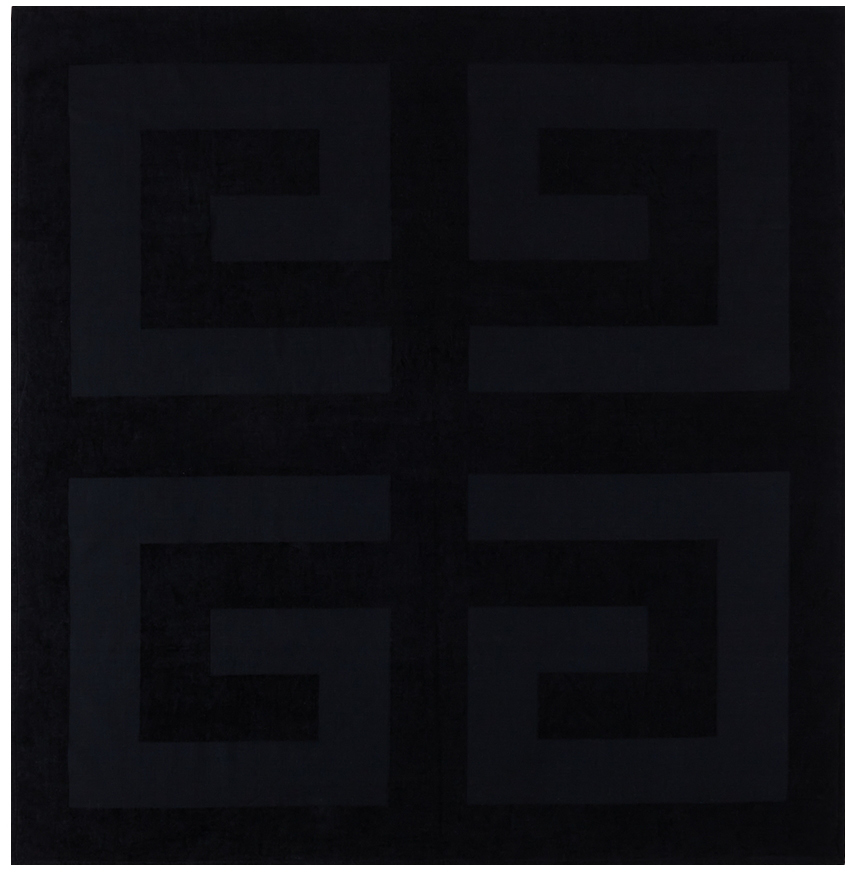 Givenchy Black Logo Square Towel In 001-black