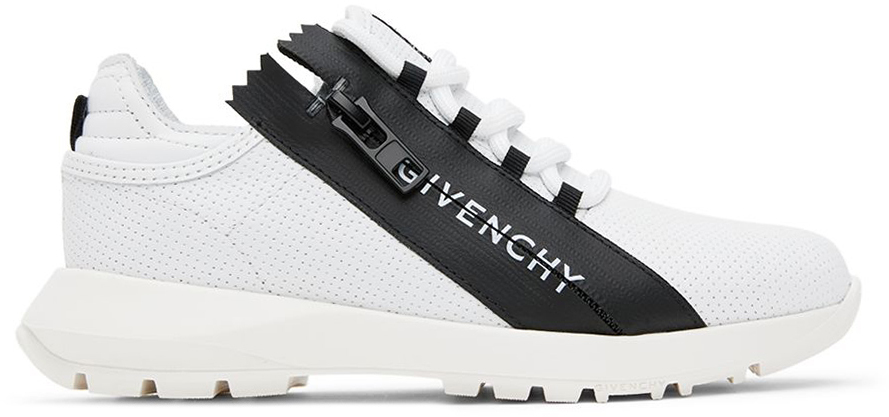 Givenchy Kids White Zip Logo Sneakers In 10b White