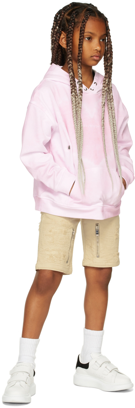 Givenchy Kids Beige Distressed Bermuda Shorts In 237 Stone