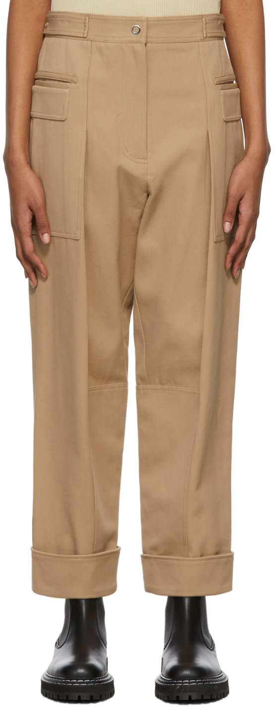 Beige Twill Utility Trousers by 3.1 
