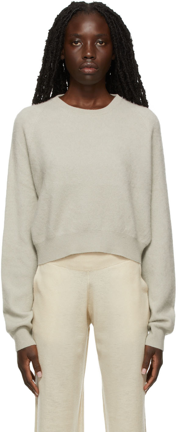 Frenckenberger: Grey Short Boyfriend Sweater | SSENSE Canada