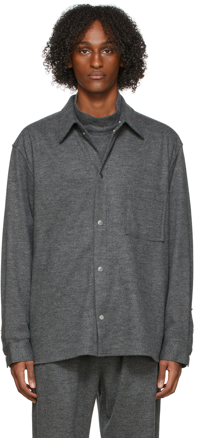 31 Phillip Lim Grey Wool Flannel Shirt