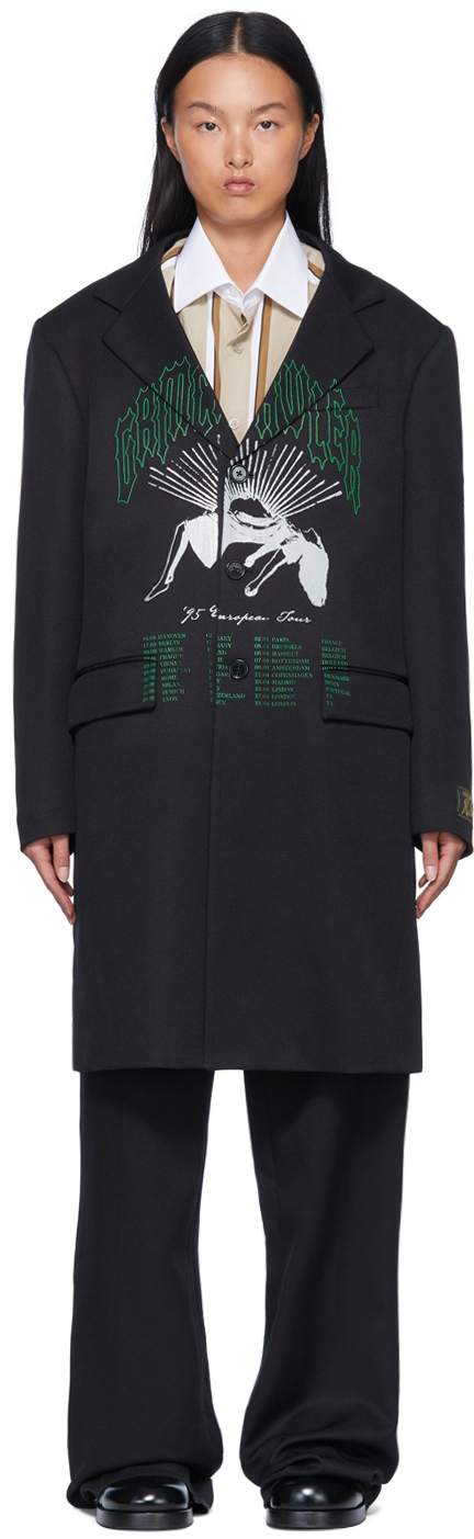 Raf Simons: Black Grimcrawler Coat | SSENSE Canada