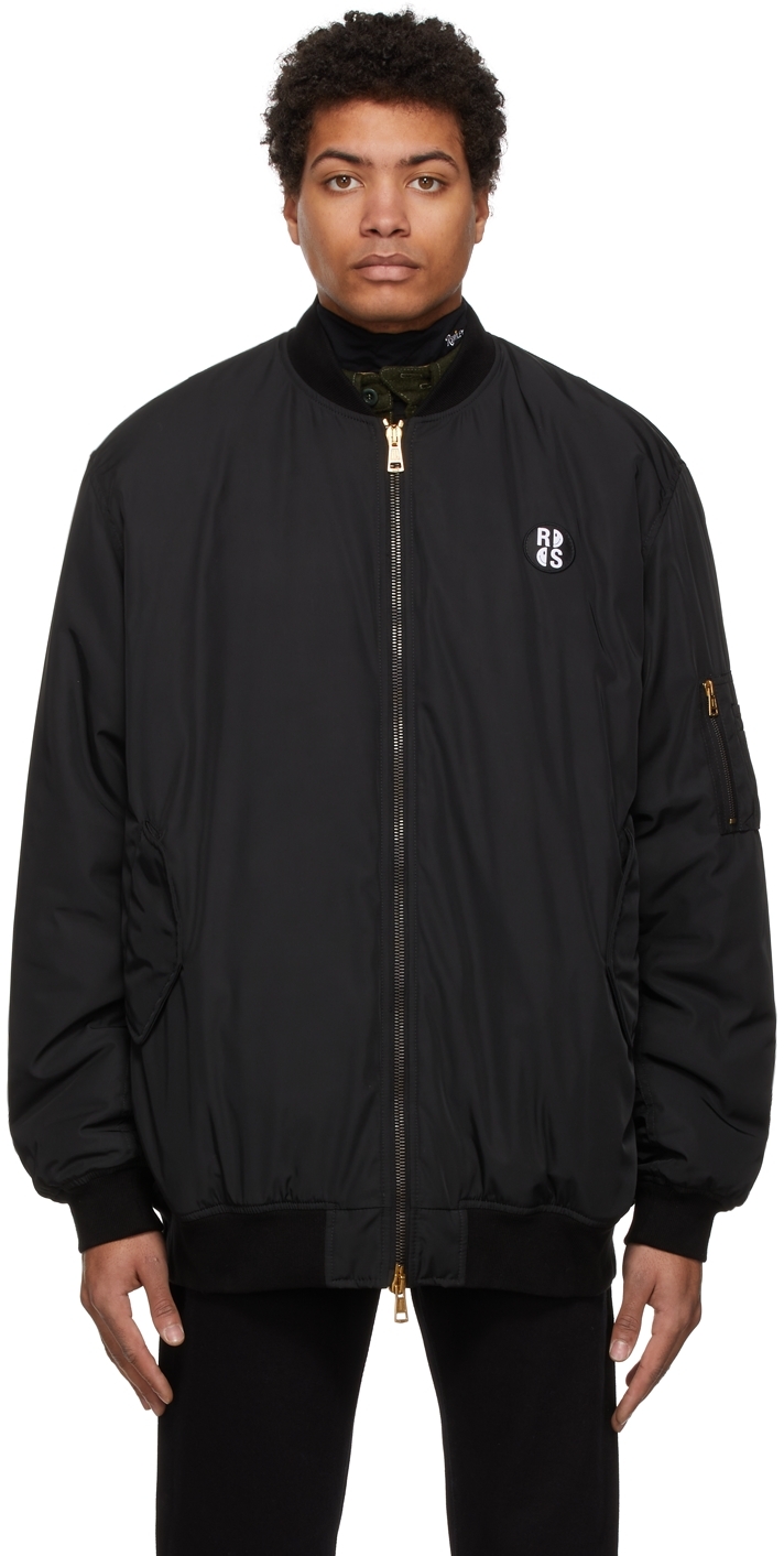 black zip up bomber jacket