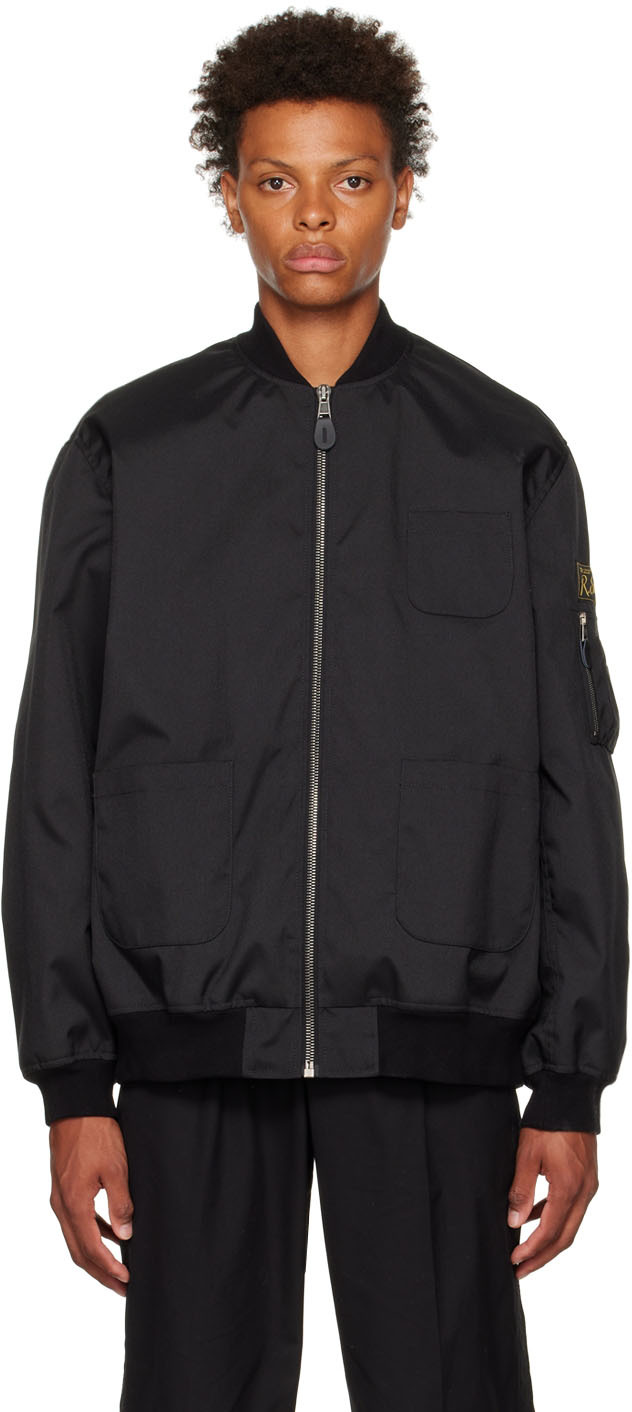 Raf Simons School Uniform Echodomer Bomber Jacket In Black