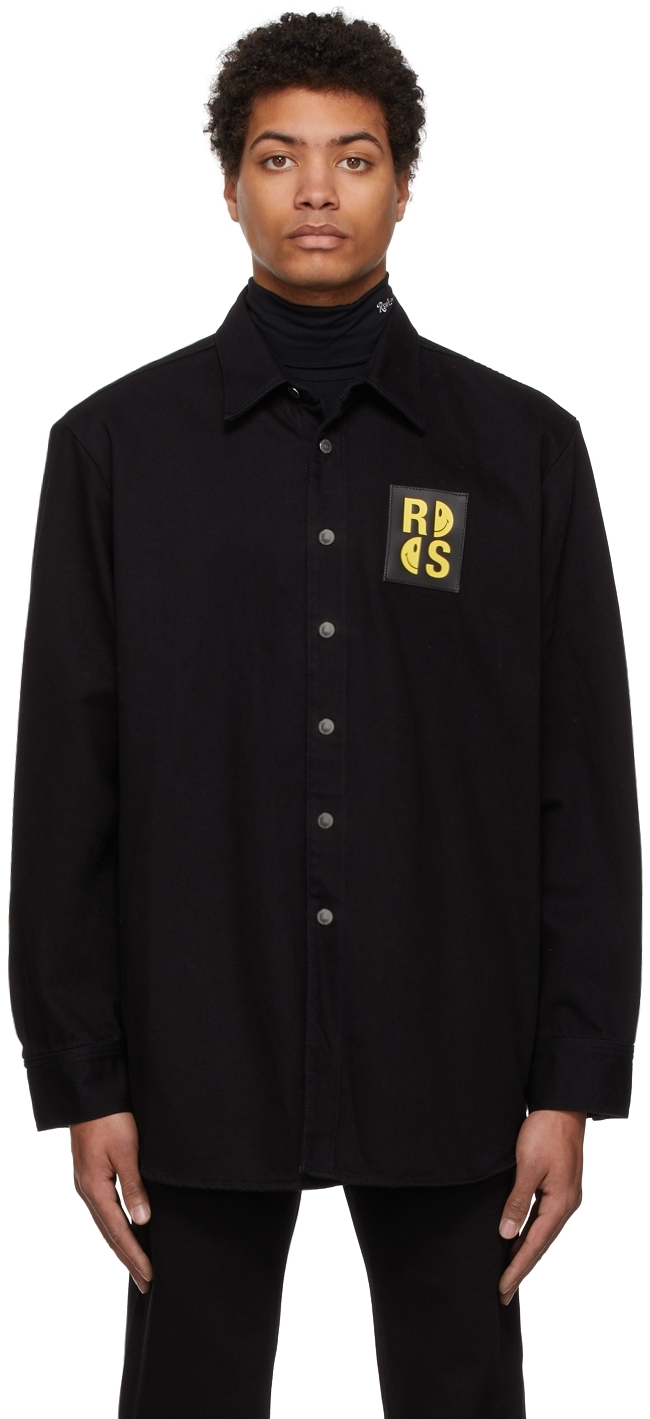 Raf Simons Black Smiley Edition Denim Shirt