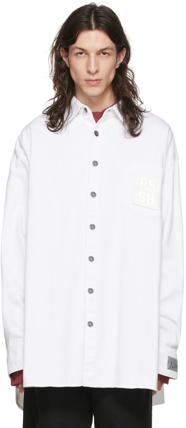 RAF SIMONS WHITE DENIM SHIRT