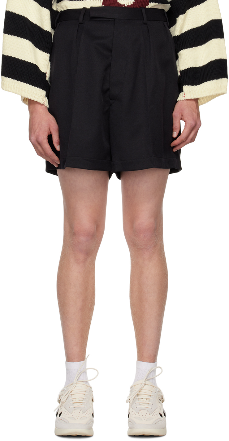 Black Pleated Shorts