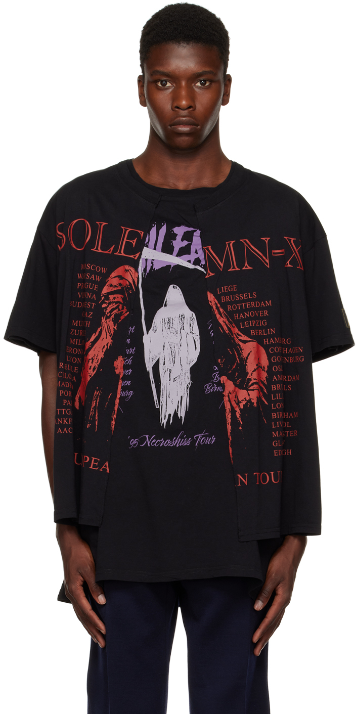 Raf Simons: Black Solemn X Doubled T-Shirt | SSENSE