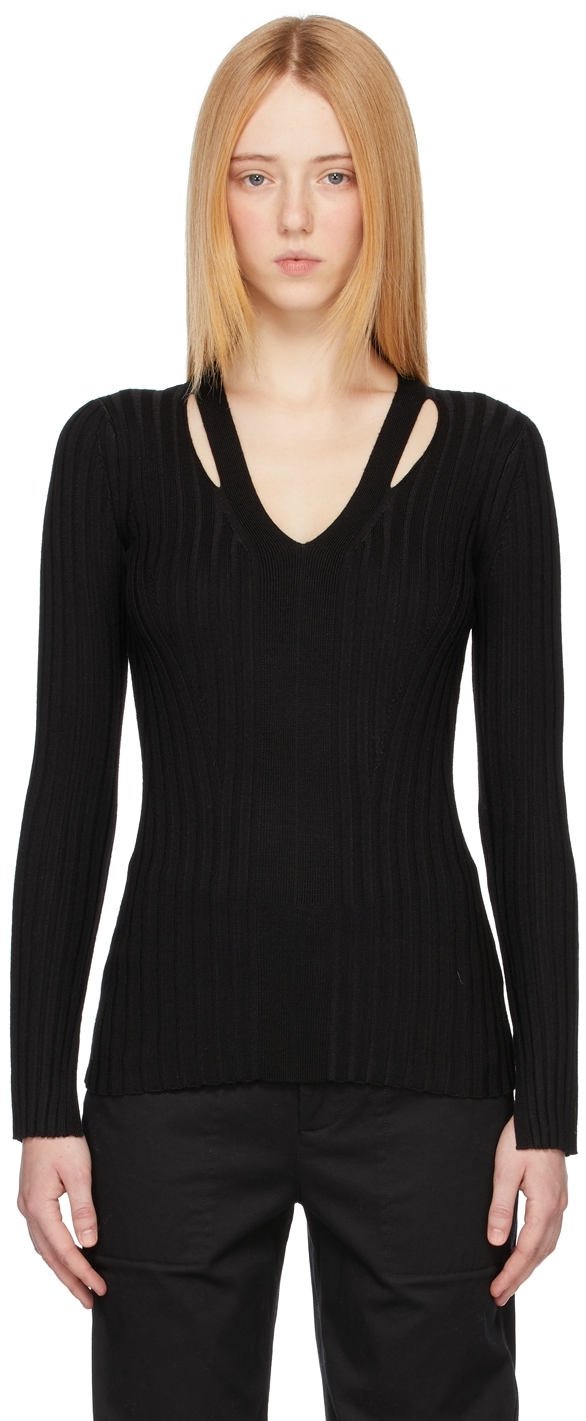 Black Proenza Schouler White Label Rib Knit Sweater