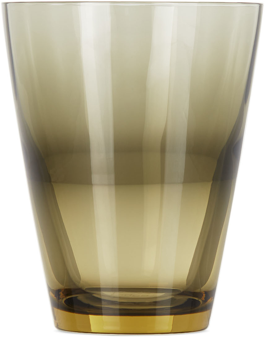 Sghr Sugahara Grey & Yellow Two-tone Bico Tumbler Glass, 10.1 oz In Carbon/tan