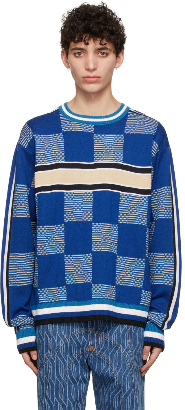 AHLUWALIA BLUE WOOL SWEATER