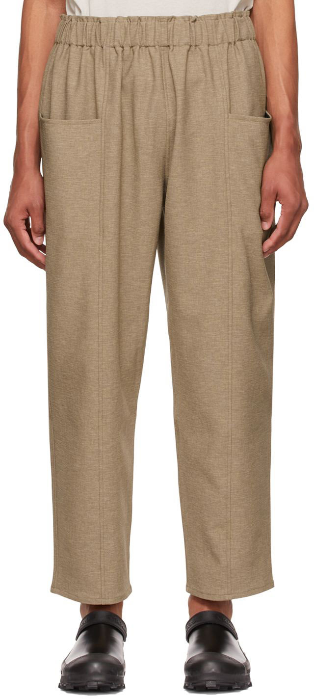 South2 West8 Tan Polyester Trousers In A-tan