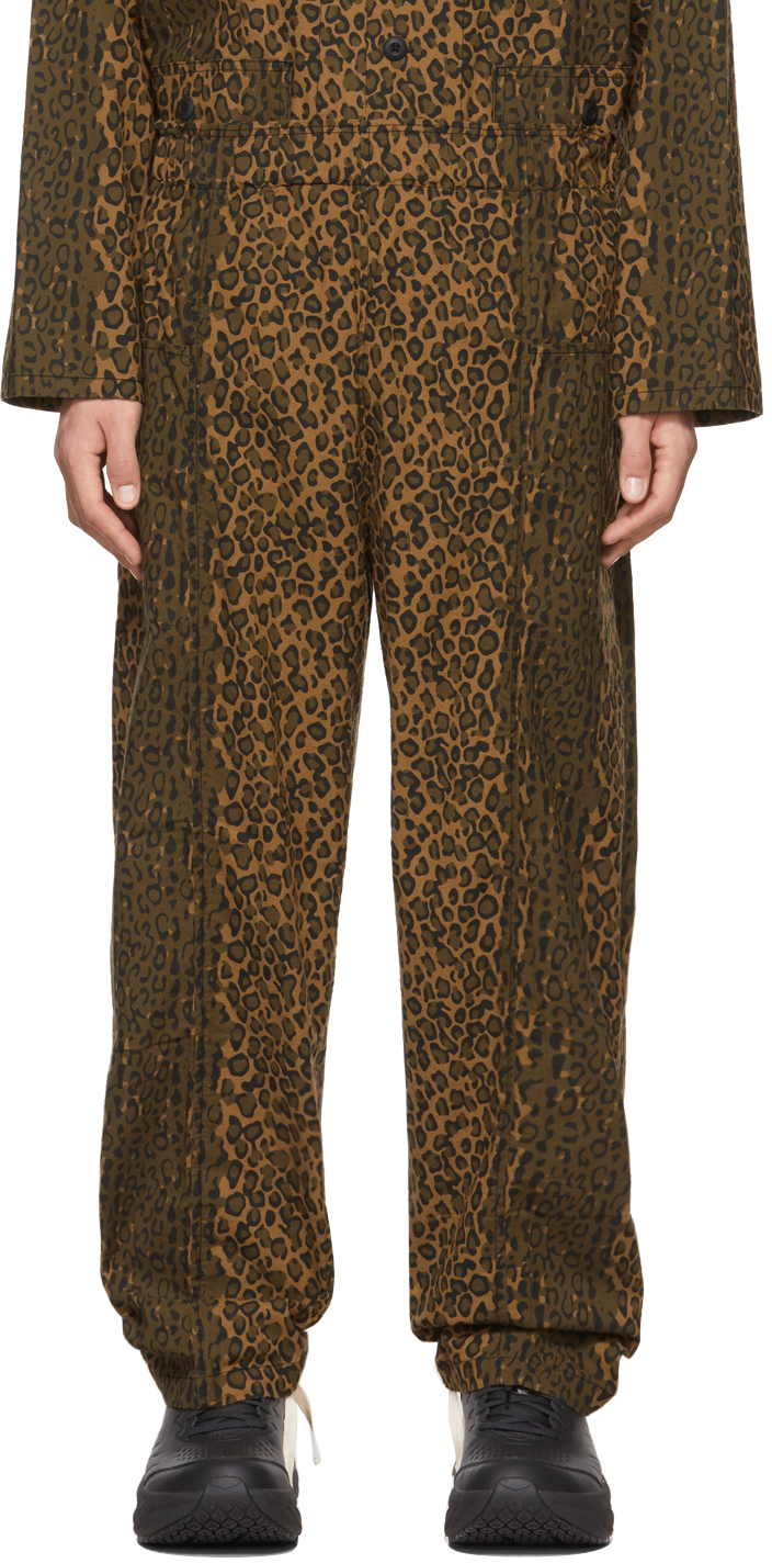 Brown Leopard Army String Trousers