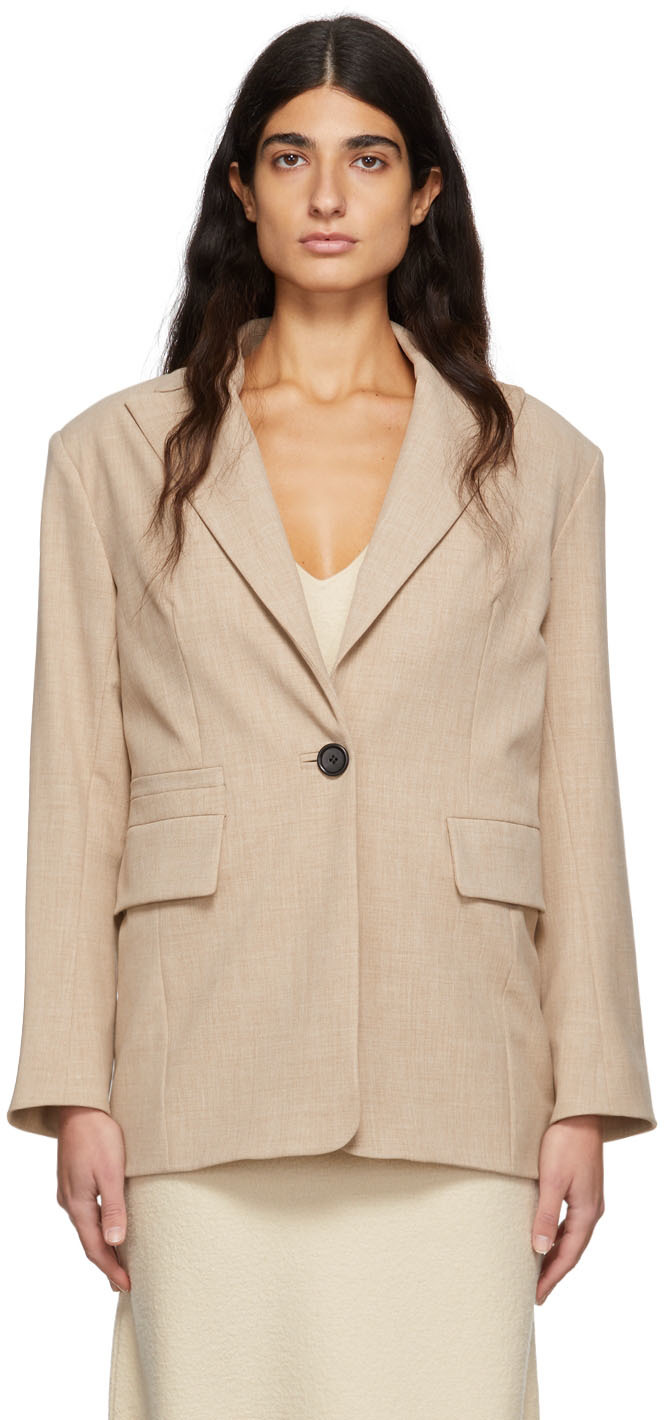 Beige Benedicts Single-Breasted Blazer