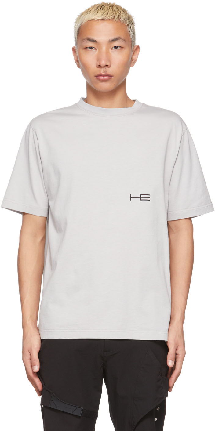 HELIOT EMIL Grey Logo T-Shirt