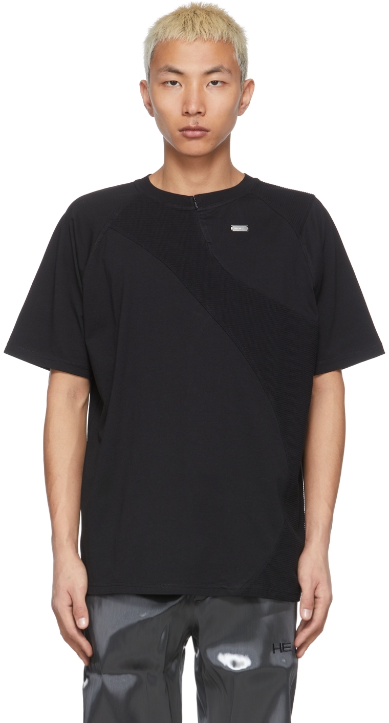 HELIOT EMIL Black Contrast T-Shirt | Smart Closet