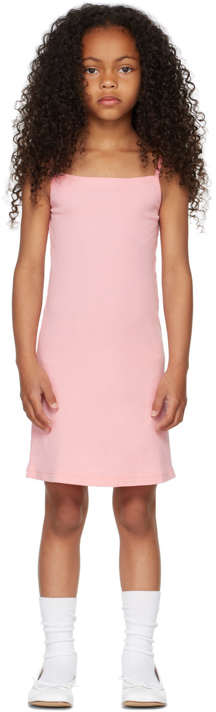 Kids Pink LaPointe Tank Dress Ssense Bambina Abbigliamento Vestiti Vestiti di maglina 