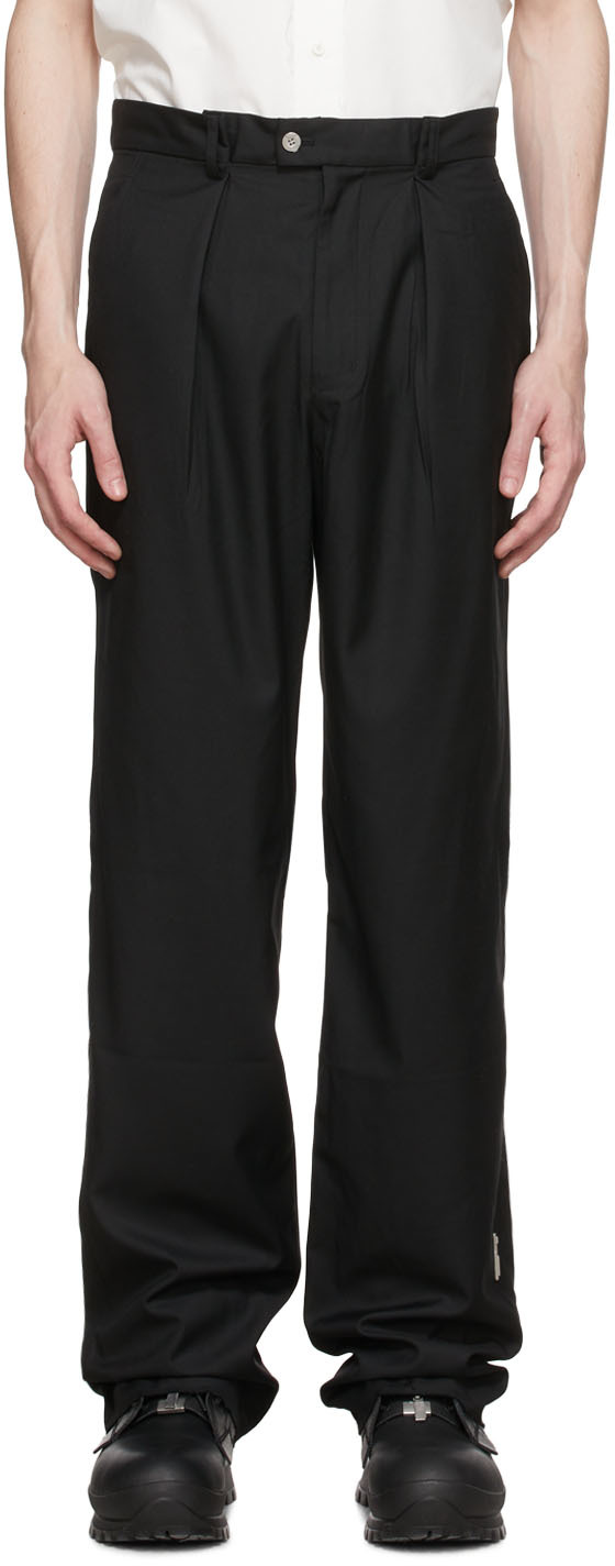 C2H4 Black Polyester Trousers