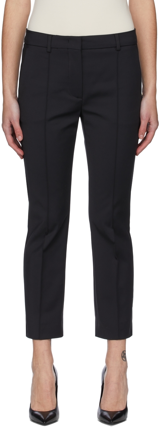 Black Obliqua Mini Flare Trousers