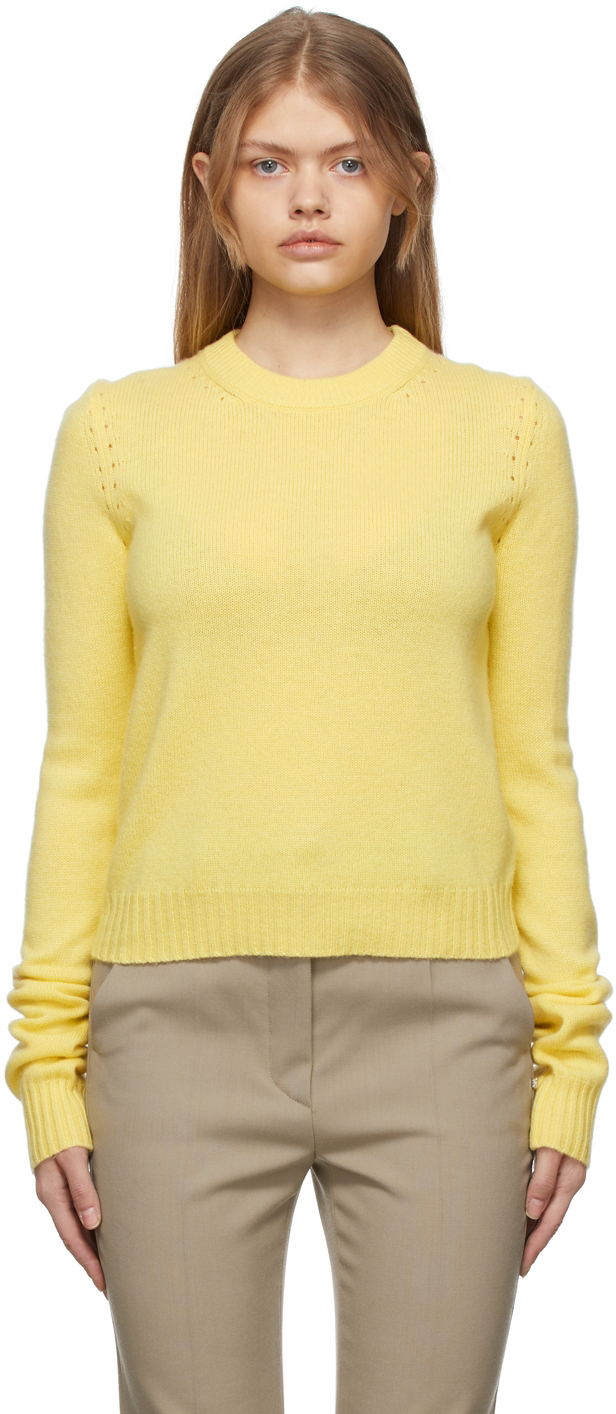 Yellow Agitare Cashmere Crewneck