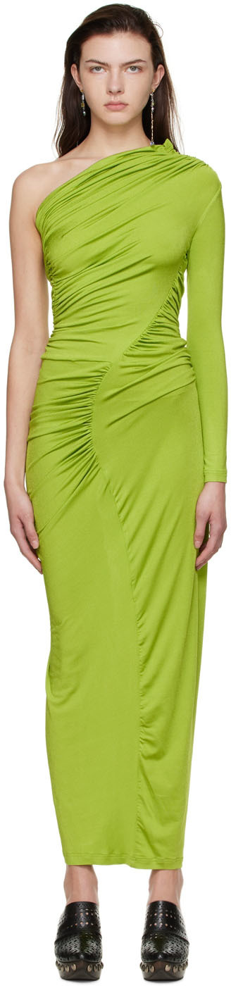 Atlein Green Viscose Maxi Dress