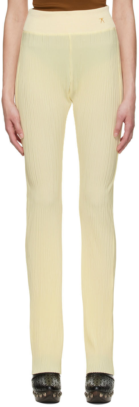 Atlein Yellow Polyester Trousers