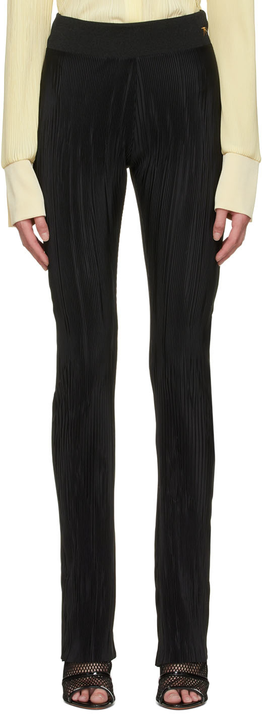Atlein Black Polyester Trousers