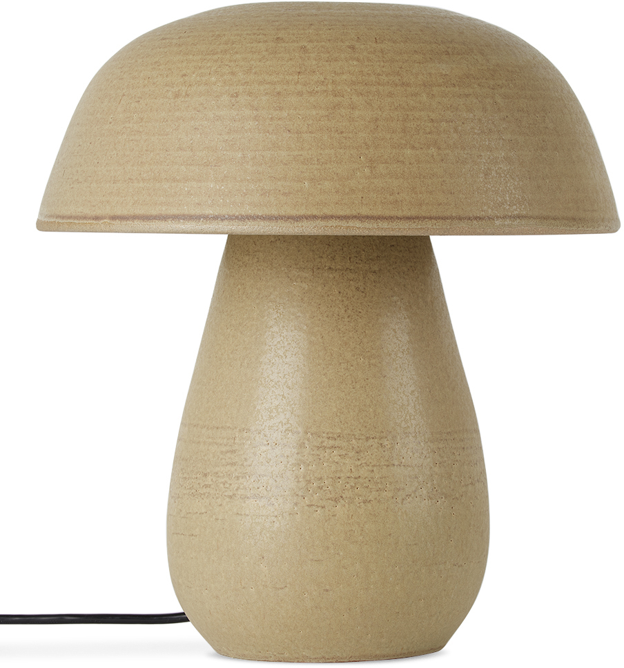 Nicholas Bijan Pourfard Ssense Exclusive Green & Beige Mushroom Lamp In Fern Green