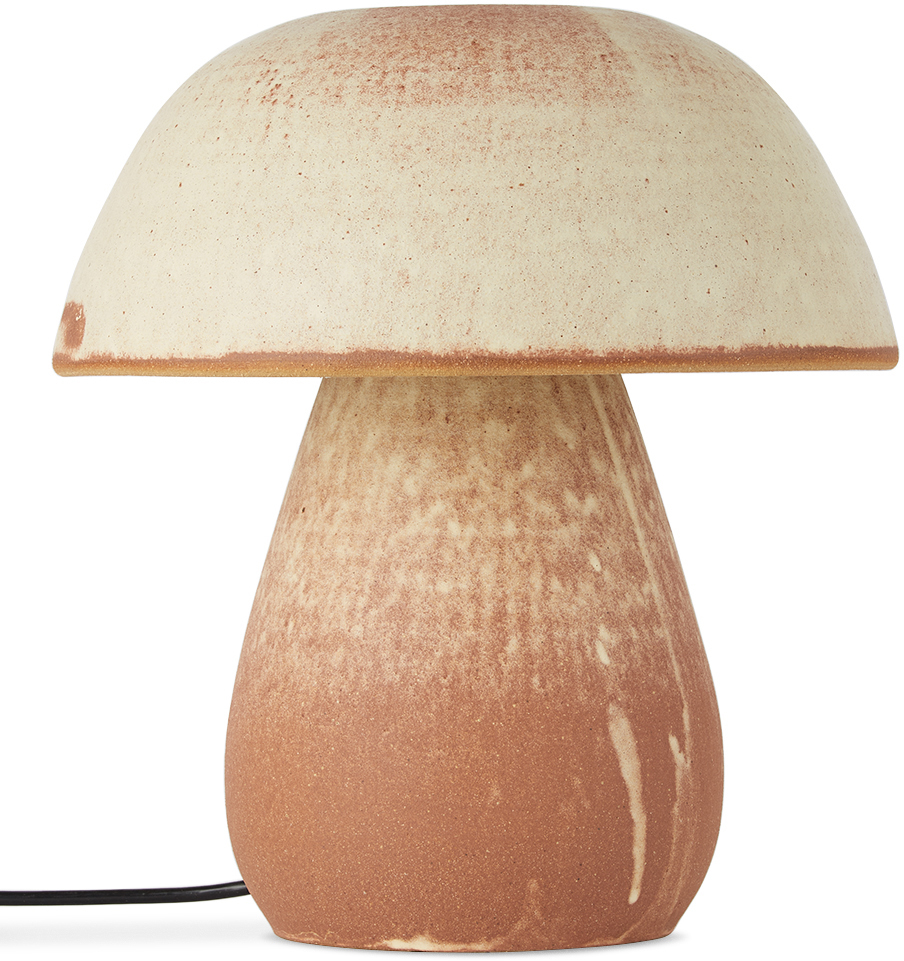 Nicholas Bijan Pourfard Ssense Exclusive Red & Beige Mushroom Lamp In White Sand