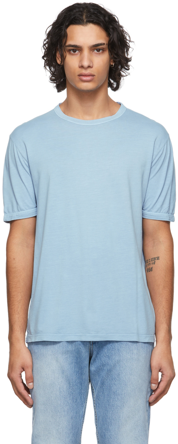 Officine Générale Blue Cotton T-Shirt