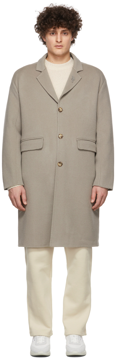Axel Arigato Grey Fiction Wool Trench Coat