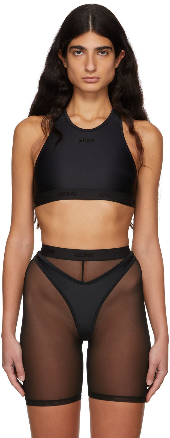 Black GCDS Edition Sport Bra SSENSE Women Clothing Underwear Bras Sports Bras 
