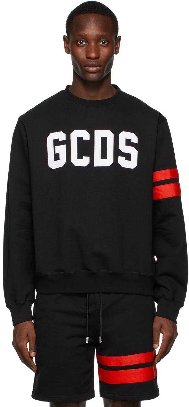 GCDS: Black Logo Sweatshirt | SSENSE
