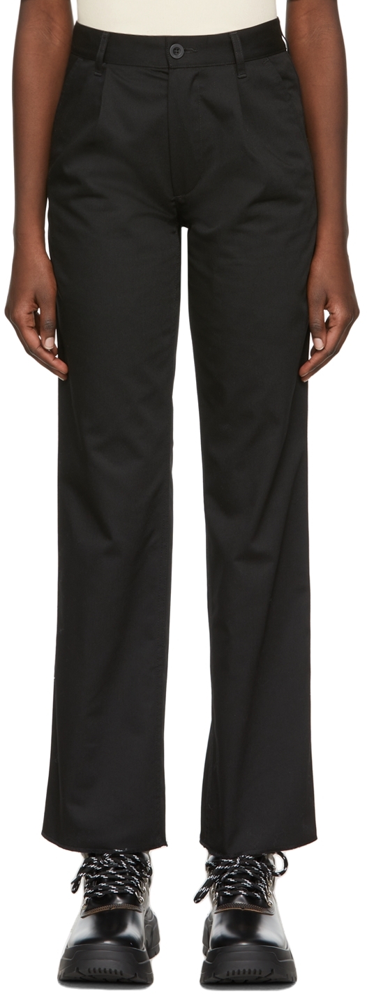 GR10K Black Polyester Trousers